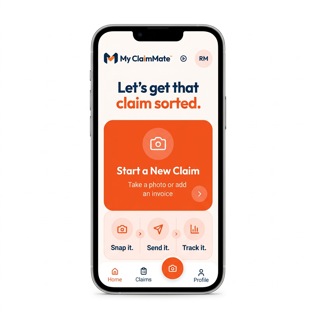 My ClaimMate app on a phone